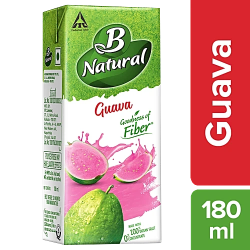 B Natural Guava Juice180ml, Goodness of fiber