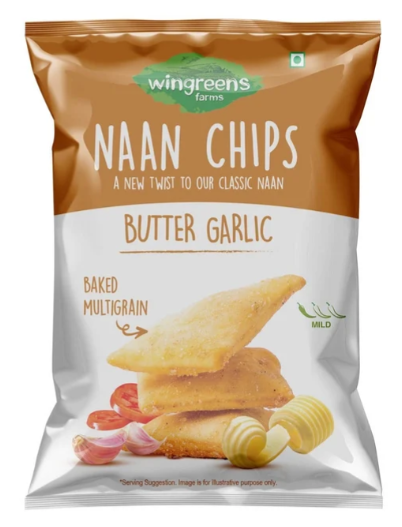 Wingreens Farms Butter Garlic Naan Chips - 30 G